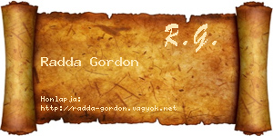 Radda Gordon névjegykártya